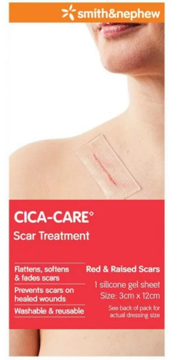 Smith & Nephew Cica-Care Scar Treatment Silicone Gel Sheet 3cm X 12cm 1 Pack