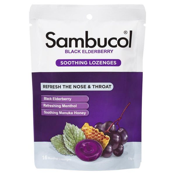 Sambucol Soothing Nose & Throat Menthol & Honey 16 Lozenges