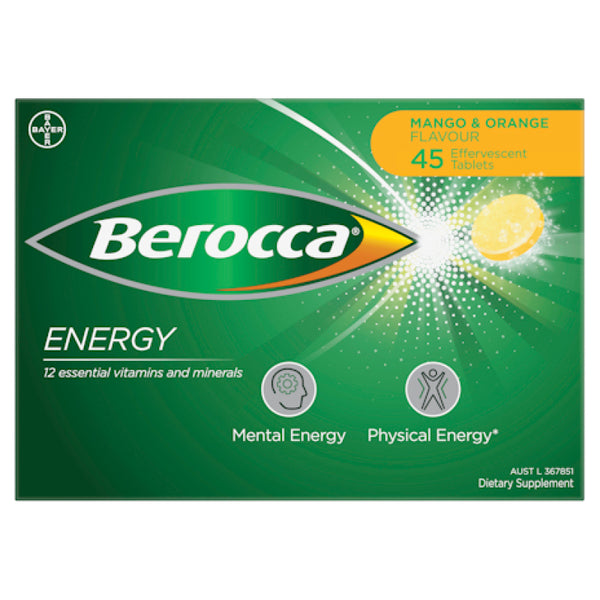 Berocca Energy Original Mango & Orange 45 Effervescent Tablets