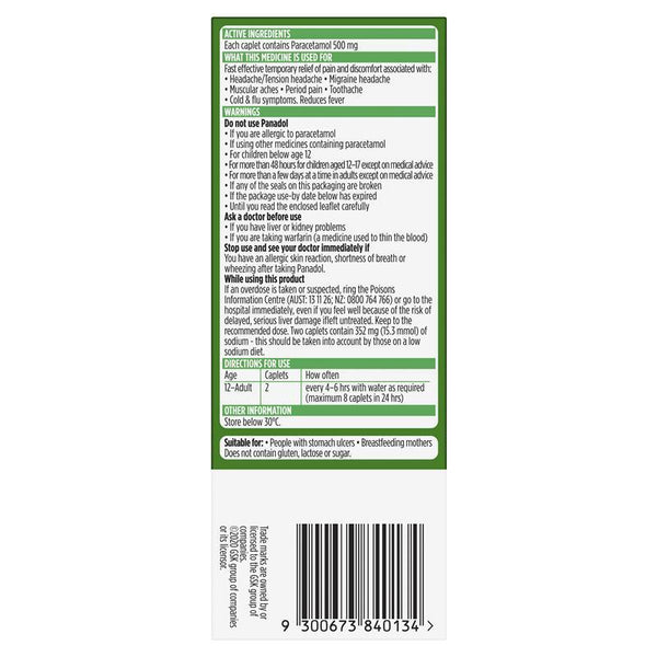 Panadol Rapid Caplets 500mg 20