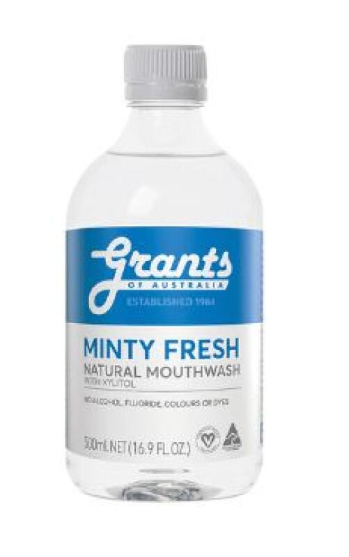 Grants Of Australia Natural Mouthwash Minty Fresh 500ml