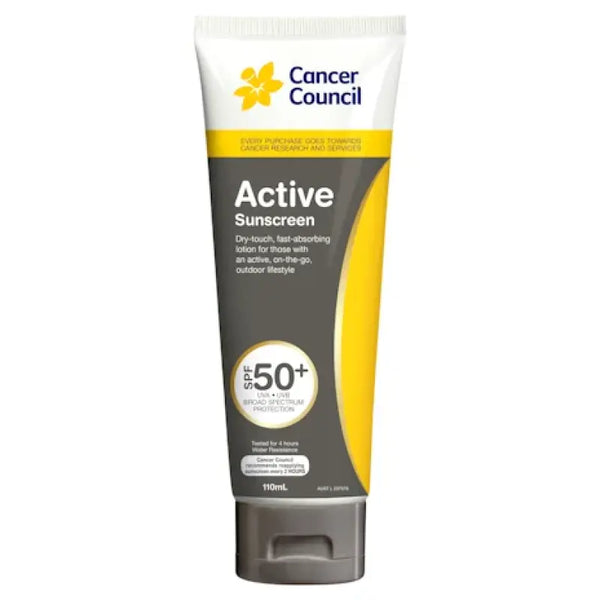 Cancer Council SPF 50+ Active 110ml Tube