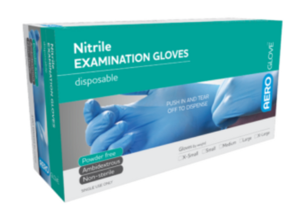 Aero Gloves Extra Large Nitrile Powder-Free Box 100
