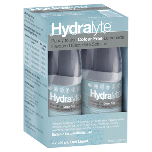 Hydralyte Liquid Colour Free Lemonade250ml 4