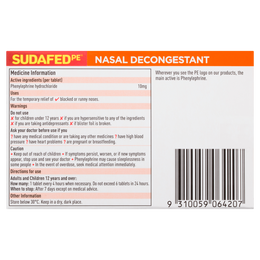 Sudafed PE Nasal Decongestant Tablets 24 Pack