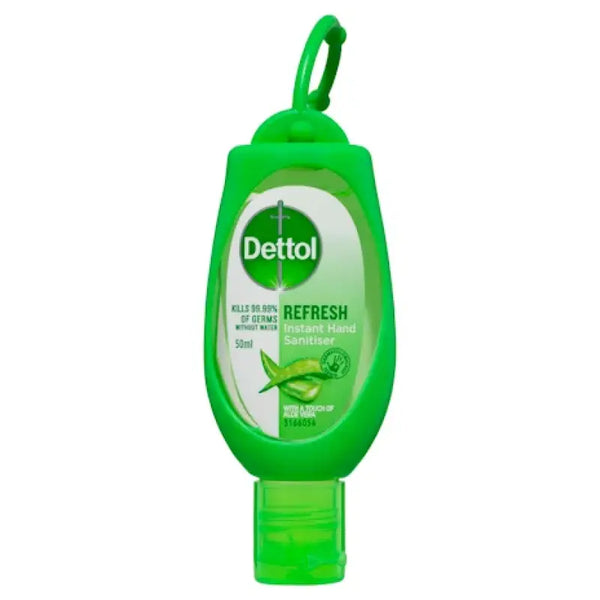 Dettol Instant Hand Sanitiser Refresh with Green Clip 50mL