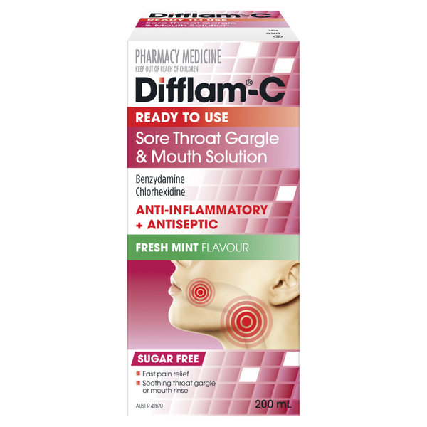 Difflam-C Ready To Use Sore Throat Gargle 200mL