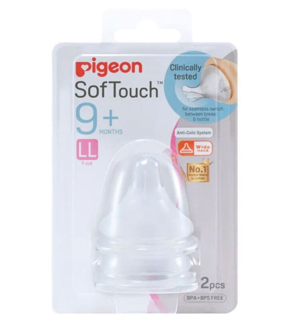 Pigeon Softouch Peristaltic Plus Wide Neck Teat LL - 2 Pack