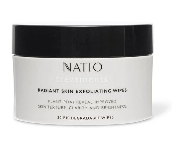 Natio Radiant Skin Exfoliating Wipes - 30 Wipes
