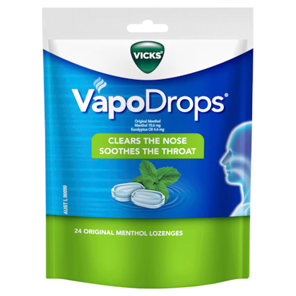 Vicks VapoDrops Original Menthol Lozenges 24 Pack