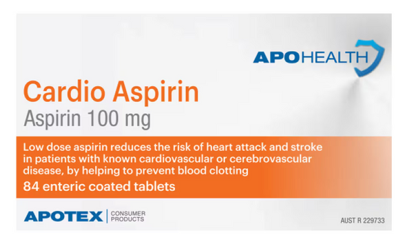 APOHealth Cardio Aspirin 100mg Tablets 84