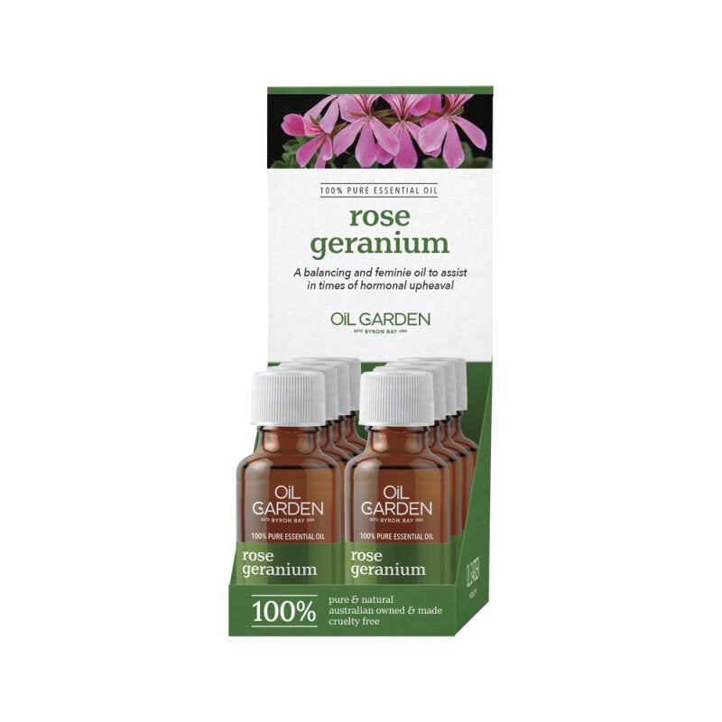 Oil Garden Essential Oil Rose Geranium 25ml x 8 Display – Michael's Chemist