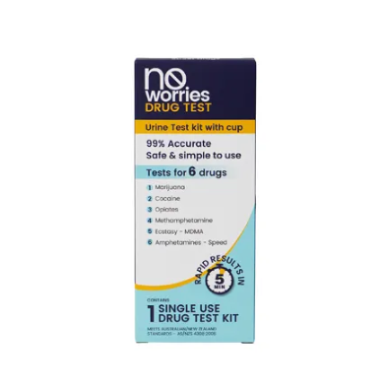 No Worries Drug Test Urine Test for 6 Street Drugs Single Test Kit ...
