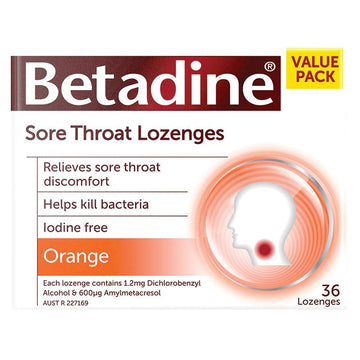 Betadine Sore Throat Lozenges Orange 36