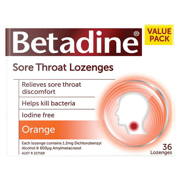 Betadine Sore Throat Lozenges Orange 36