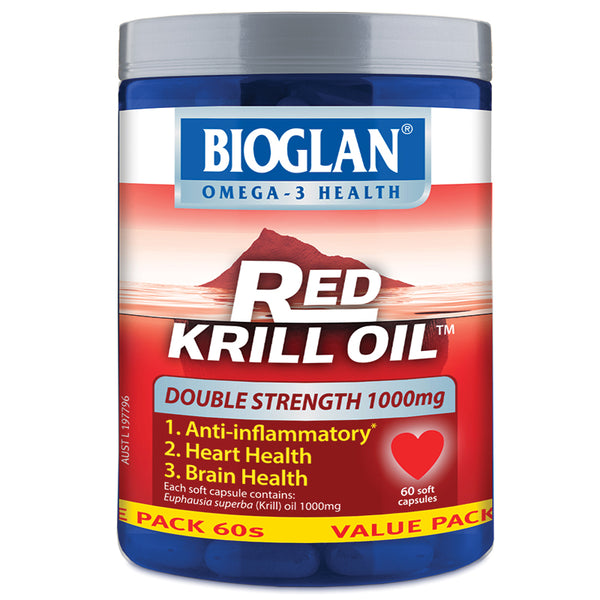 Bioglan Red Krill Oil Double Strength 1000mg Capsules 60