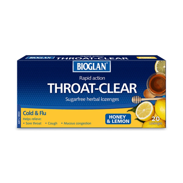 Bioglan Throat Clear Honey & Lemon Lozenges 20