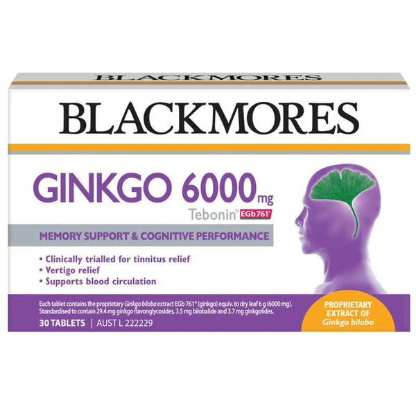 Blackmores Gingko 6000mg Tablets 30