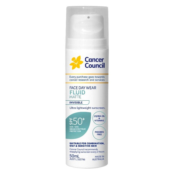 Cancer Council Face Day Wear Fluid Matte Invisible SPF50+ 50 mL