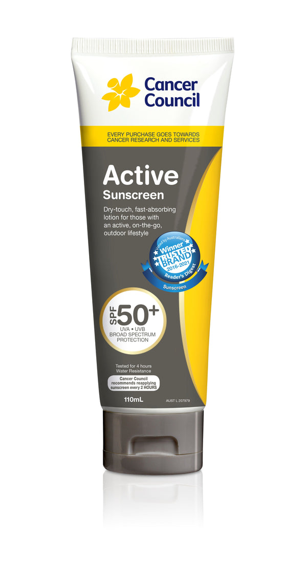 Cancer Council Active Sunscreen SPF 50+ Tube 110mL