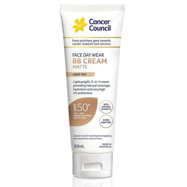 Cancer Council Face Day Wear BB Cream Light Tint SPF50+ Tube 50mL