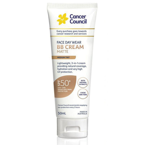 Cancer Council Face Day Wear BB Cream Medium Tint SPF50+ Tube 50mL