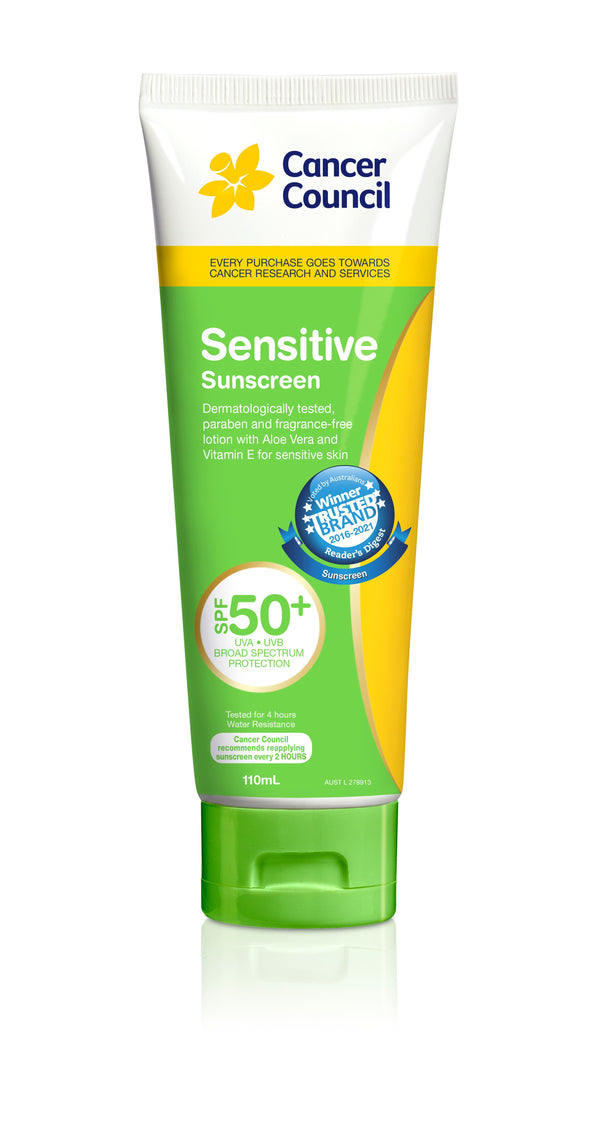 Cancer Council Sensitive Sunscreen SPF 50+ Tube 110mL