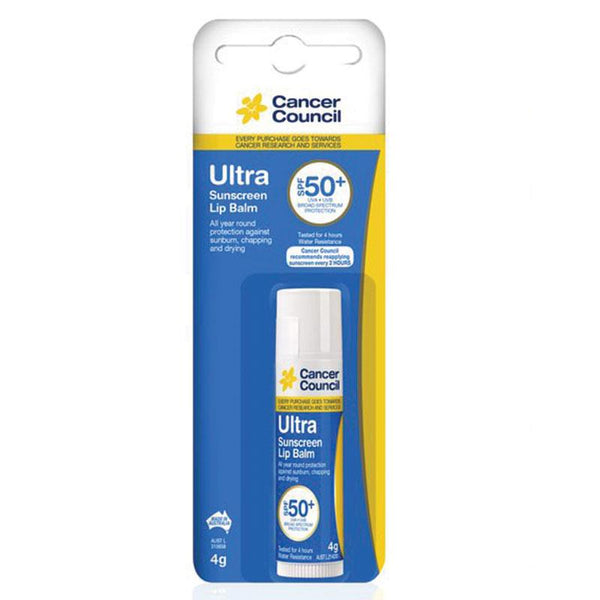 Cancer Council Ultra Sunscreen Lip Balm SPF50+ 4g