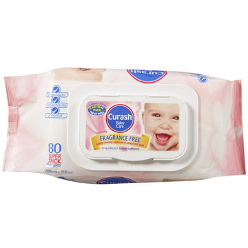 Curash Fragrance Free Baby Wipes 80
