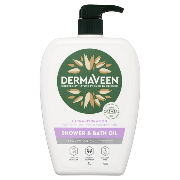 DermaVeen Extra Hydration Gentle Shower & Bath Oil 1L