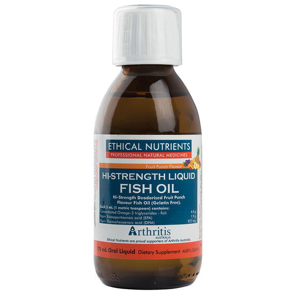 Ethical Nutrients Hi Strength Liquid Fish Oil Fruit Punch 170mL