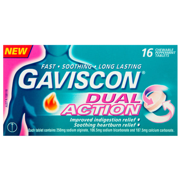 Gaviscon Dual Action Peppermint Chewable Tablets 16