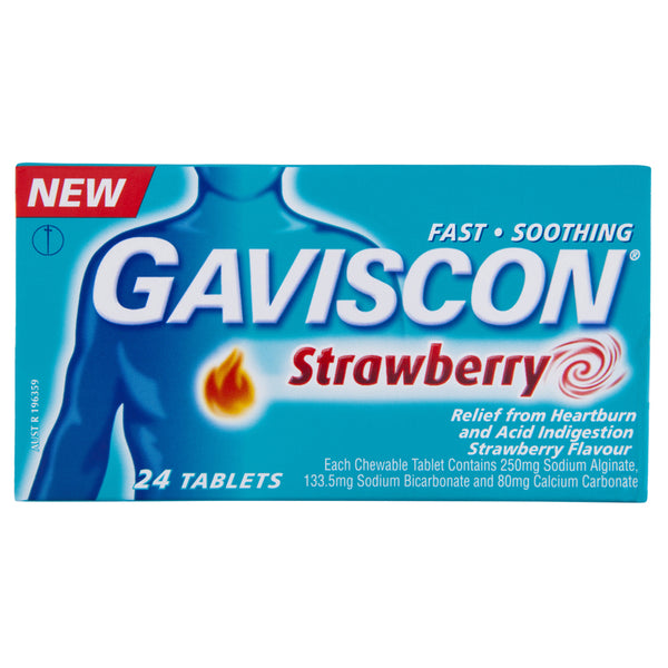 Gaviscon Original Strawberry Chewable Tablets 24