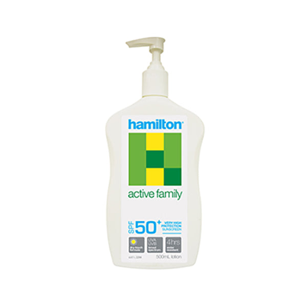 Hamilton Active Family SPF 50+ Sunscreen 500mL