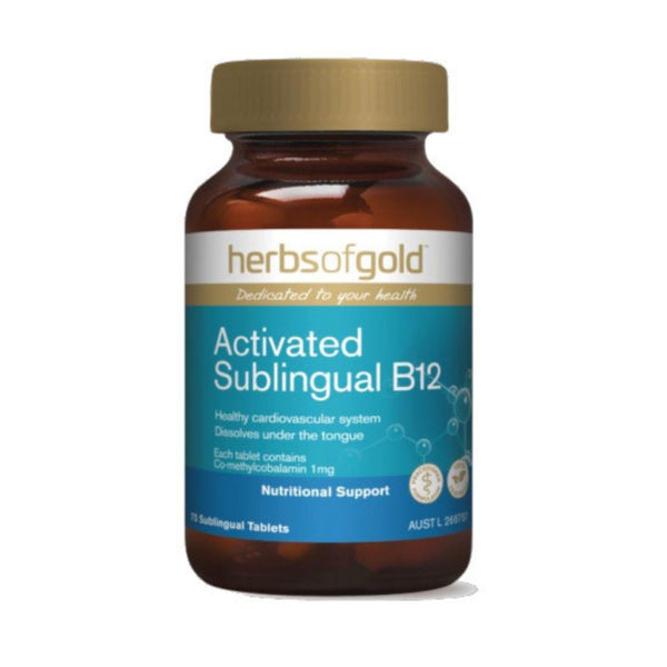 Herbs Of Gold Activated Sublingual B12 Tablets 75