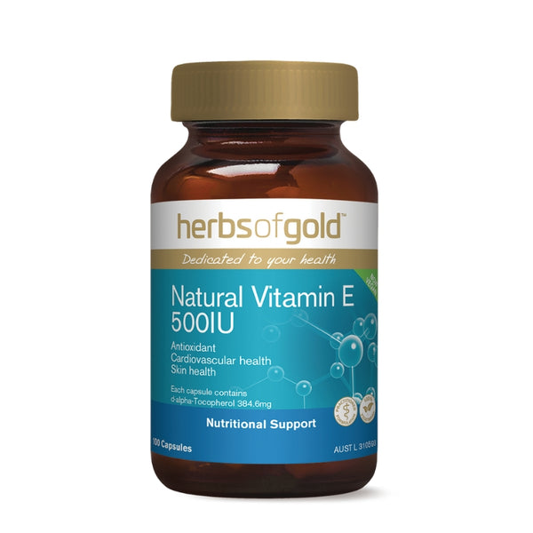 Herbs Of Gold Natural Vitamin E 500IU Capsules 100