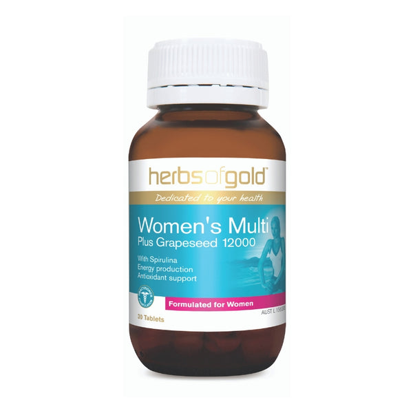 Herbs Of Gold Women's Multi Plus Grapeseed 12000 Tablets 30