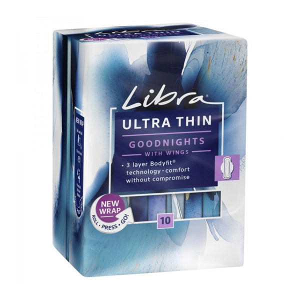 Libra Ultra Thin Goodnight Pads With Wings 10 Pack