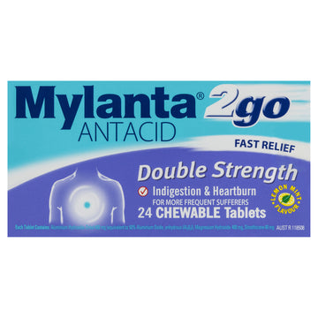Mylanta 2go Double Strength Chewable Tablets 24