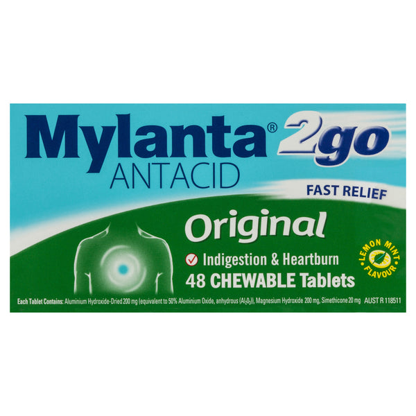 Mylanta 2go Original Chewable Tablets 48