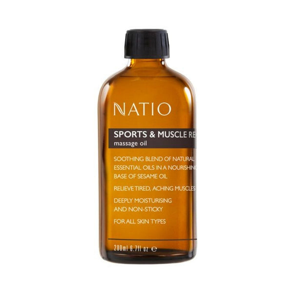 Natio Sports & Muscle Recovery Massage Oil 200mL