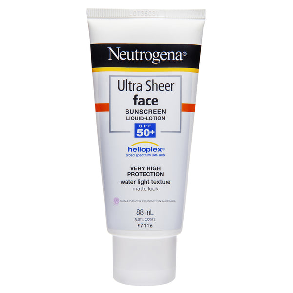 Neutrogena Ultra Sheer Face Sunscreen Liquid-Lotion SPF 50+ 88mL