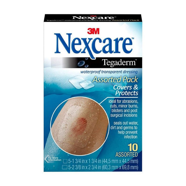 Nexcare Tegaderm Waterproof Transparent Dressing Assorted 10 Pack