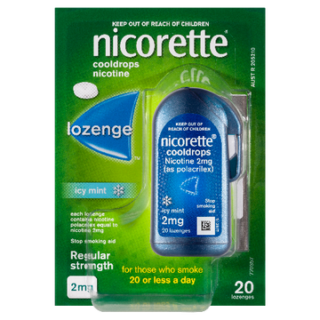 Nicorette Regular Strength Cooldrops Lozenges 20