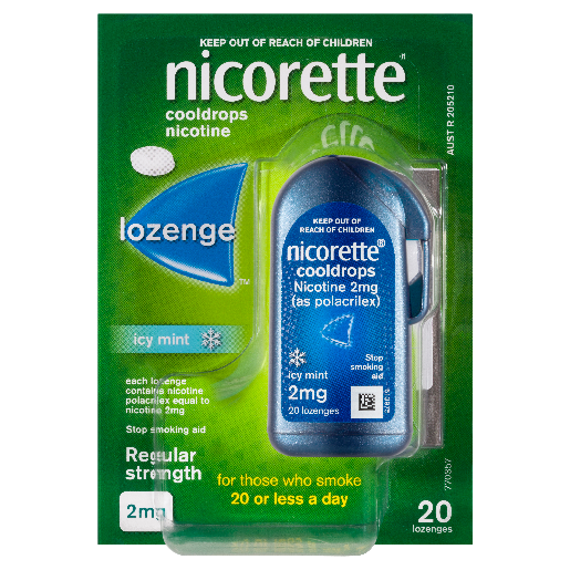 Nicorette Regular Strength Cooldrops Lozenges 20