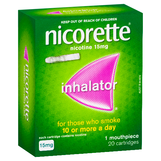 Nicorette Inhalator 1 Mouthpiece 20 Cartridges 15mg