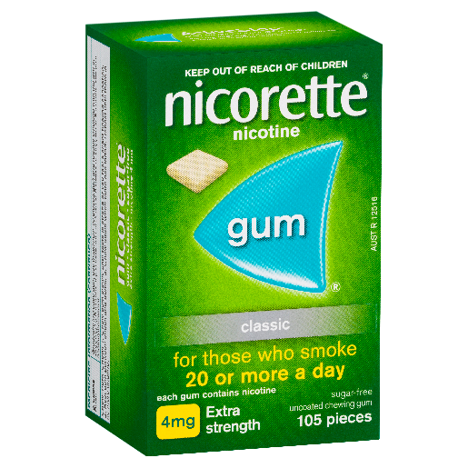 Nicorette 4mg Gum Classic 105