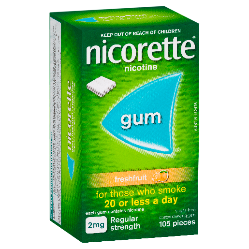 Nicorette 2mg Gum Fresh Fruit 105