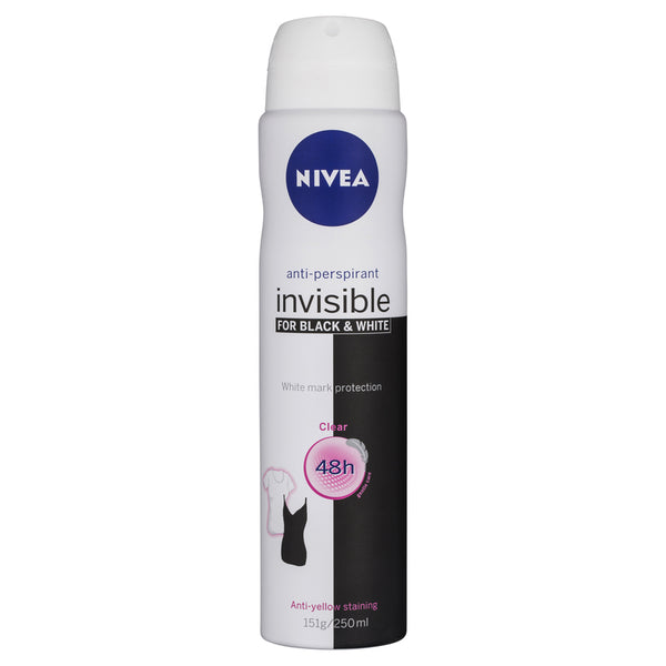 Nivea Invisible For Black & White Clear Deodorant Spray 250mL