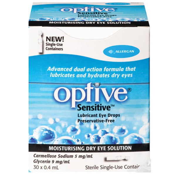 Optive Sensitive Lubricant Eye Drops 30 x 0.4mL